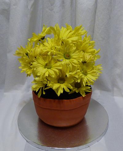 Flower Pot Cake   - Cake by Michelle