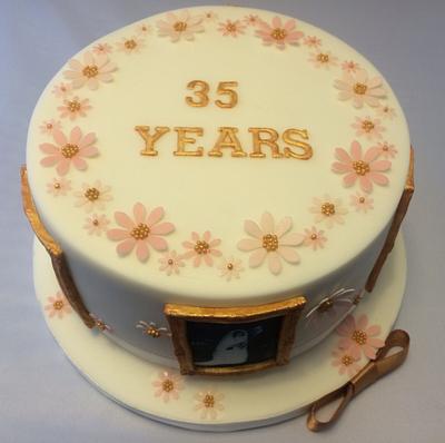 35th (coral) anniversary cake - Cake by Mulberry Cake Design