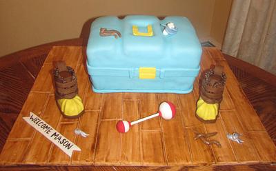 Fisherman Baby Shower Cake - Cake by Laura 