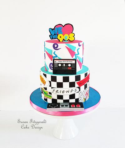 We Love the 90s Birthday Cake - Cake by Susan Fitzgerald Cake Design