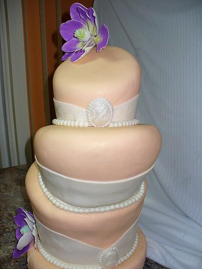 topsy turvy style wedding cake - Cake by monica