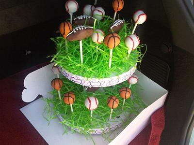 sports cake pops - Cake by AngieW