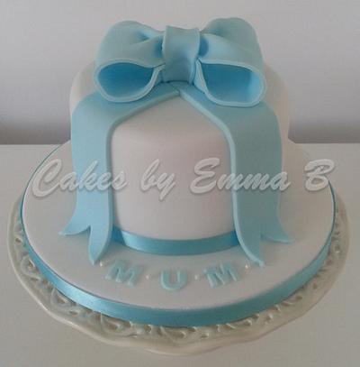 Mothers Day Bow Cake in Blue - Cake by CakesByEmmaB