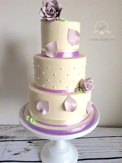 Lilac Rose Wedding Cake - Cake by Lindsay Marie Cake Designs