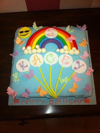 Rainbow and Butterflies - Cake by kim_g