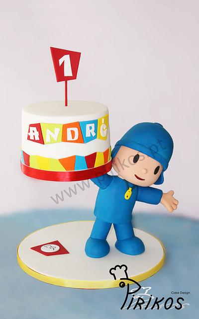 Pocoyo delivers a cake, cupcakes, push-up cakes and cookies !! - Cake by Pirikos, Cake Design