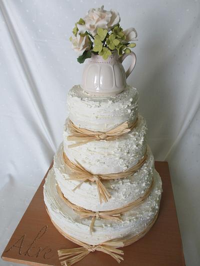 Cream wedding cake - Cake by akve
