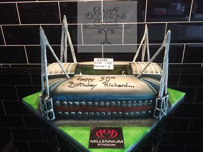 Cardiff Millenium Stadium - Cake by Paul of Happy Occasions Cakes.