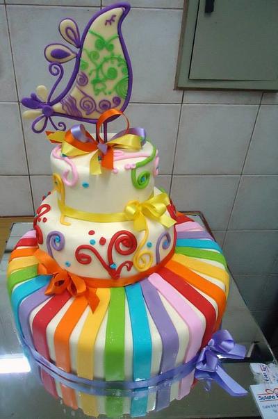 Rainbow cake!! Torta Arcoiris - Cake by Susana Fiestas