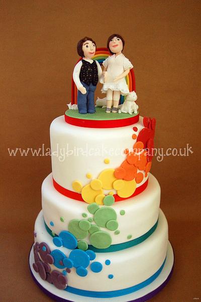 Rainbow wedding cake - Cake by Liz, Ladybird Cake Company