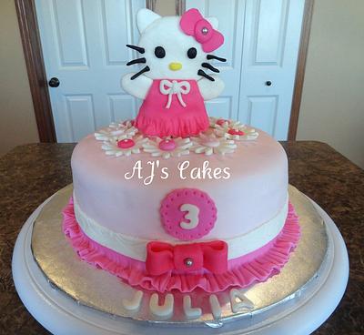 Pink and White Hello Kitty - Cake by Amanda Reinsbach