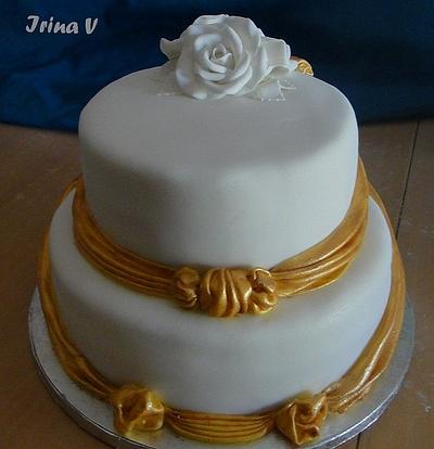 White and Gold wedding cake - Cake by Irina Vakhromkina