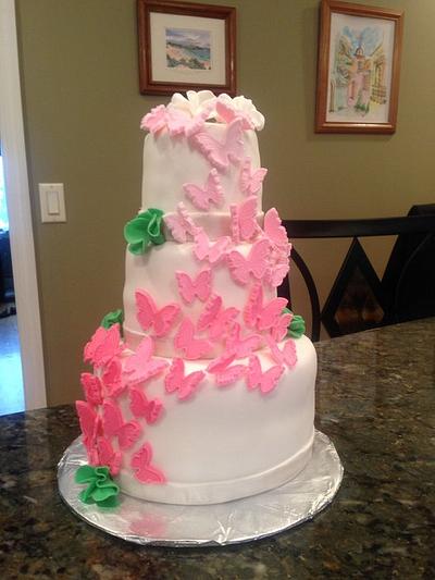 Butterfly mini tier - Cake by Megan