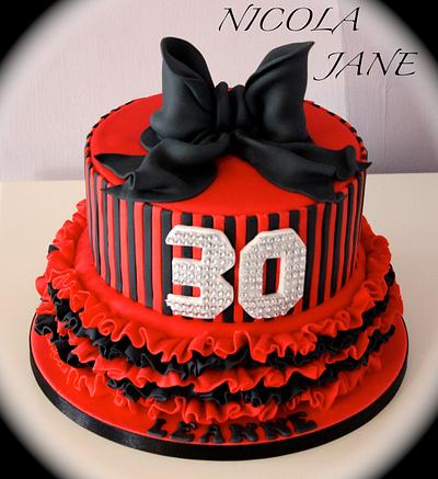 RED AND BLACK - Cake by nicola thompson