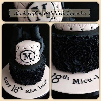 Black ruffles 18th birthday cake - Cake by Melanie Jane Wright