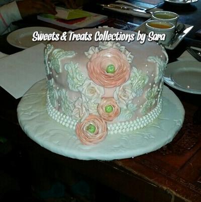 Peach birthday cake - Cake by saracarmela
