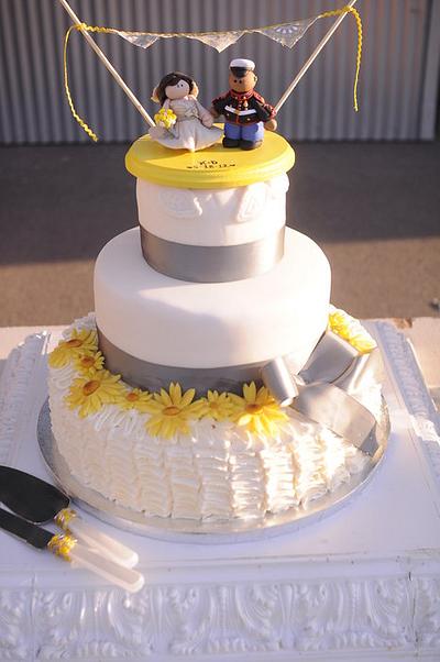 Sunflowers, Ruffles, and Appliques- My Daughter's Wedding! - Cake by Suanne