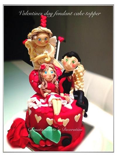 Valentine cake topper  - Cake by Chanatasweets