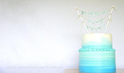 Blue Ombre Buttercream Cake - Cake by Leah Jeffery- Cake Me To Your Party