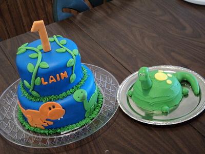 Dinosaur cake and Smash cake - Cake by Heather