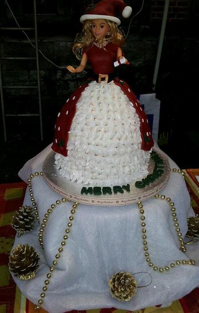 christmas doll cake for charity name her. - Cake by Maggie