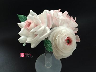 Wafer Paper flower bouquet - Cake by D Sugar Artistry - cake art with Shabana