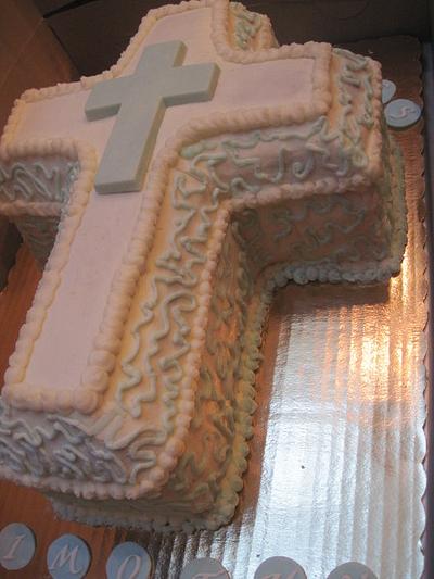 1st Holy Communion Cross - Cake by Cathy