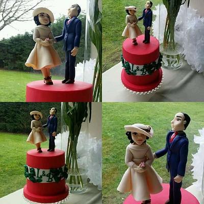 Wedding cake with topper - Cake by Dulce Victoria