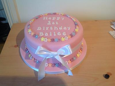 Pretty 1st birthday cake - Cake by Iced Images Cakes (Karen Ker)