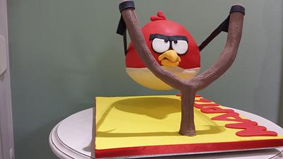Angry bird gravity cake - Cake by Christina Papadopoulou