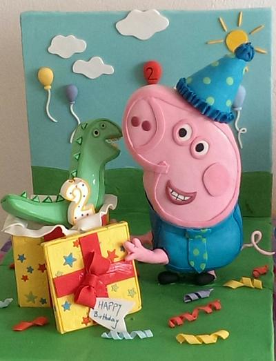 George Pig & his Dinosaur - Cake by GeoYa's cakes 