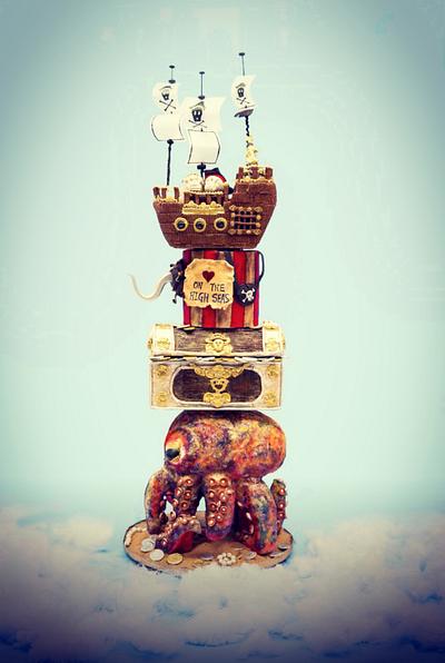 Pirates theme Modern Wedding Cake!!!  - Cake by GorgeousCakesBLR