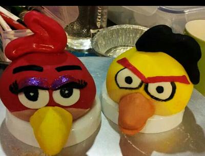 Angry Birds Cake toppers for an anniversary cake  - Cake by CAKE RAGA
