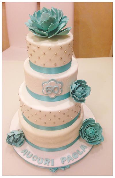 Tiffany & peony cake - Cake by Eliana