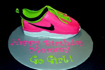 Neon Pink Running Shoe! - Cake by ShrdhaSweetCreations
