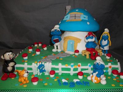 The smurfs have come to the party - Cake by Willene Clair Venter