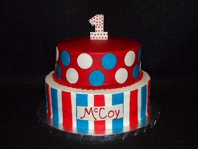 Stripes and Polka Dots - Cake by Kim Leatherwood