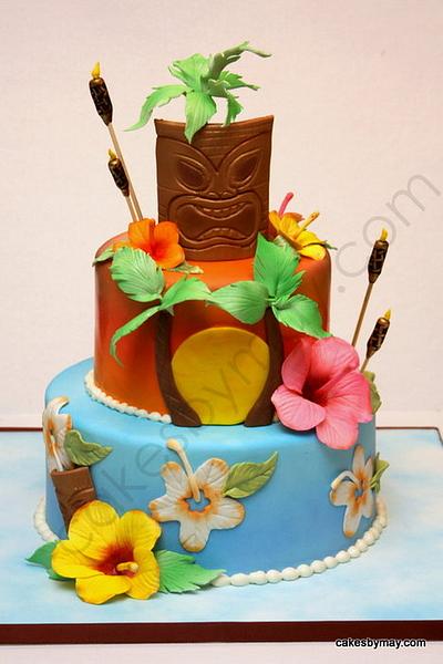 Hawaiian Luau Birthday Celebration - Cake by Cakes by Maylene