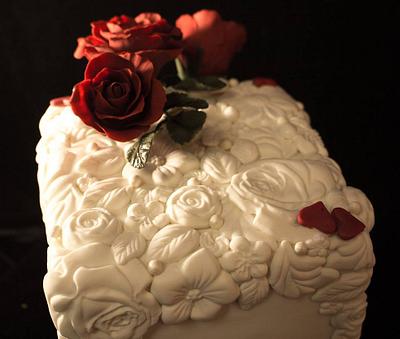 Rose cake with Bas Relief - Cake by Sweet Art Cakes