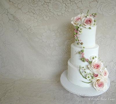 A Rosy Wedding - Cake by Firefly India by Pavani Kaur