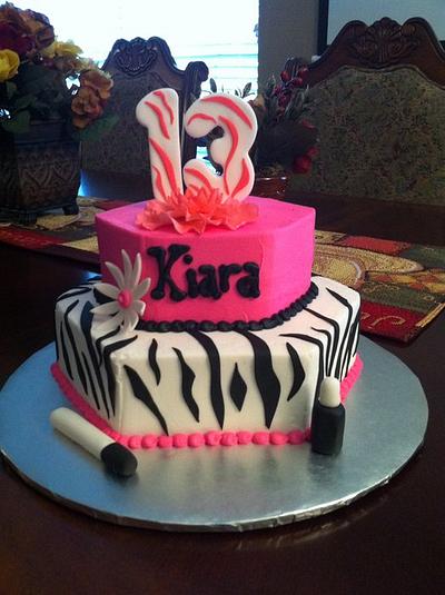 Hot Pink Zebra Print - Cake by Lanett