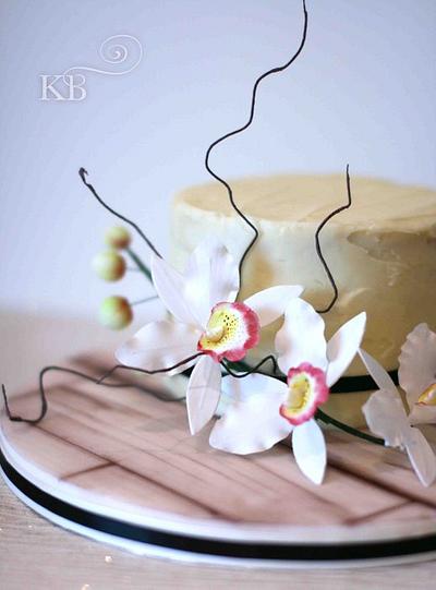 Sugar Flower Orchids - Cake by Katy Davies