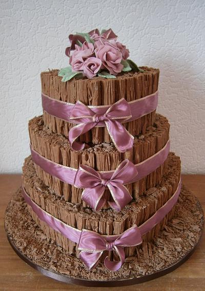 Chocolate Flake wedding cake - Cake by Annette