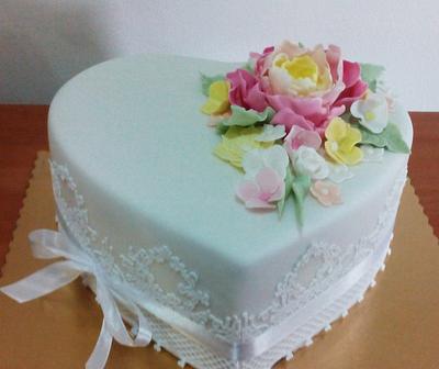 romantic wedding heart - Cake by Ellyys