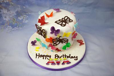 Colourful Butterflies - Cake by Rosie's Bakes