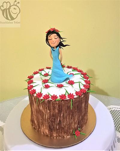 Girl in a cool breeze cake - Cake by Bumblebee Bakes Goa