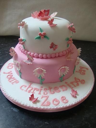pretty christening cake - Cake by Kazza