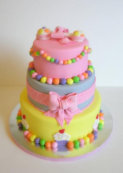 Candy & Cupcakes Baby Shower Cake - Cake by Craving Cake