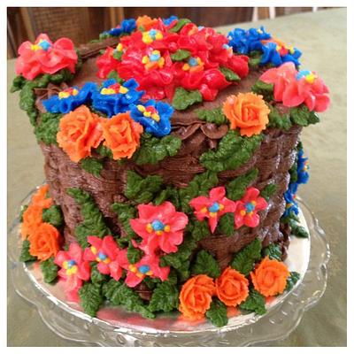 Basket of flowers - Cake by Oh My Cake Designs