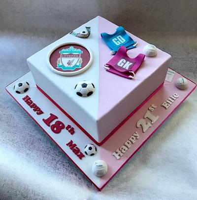 Half and half 18th and 21st - Cake by Canoodle Cake Company